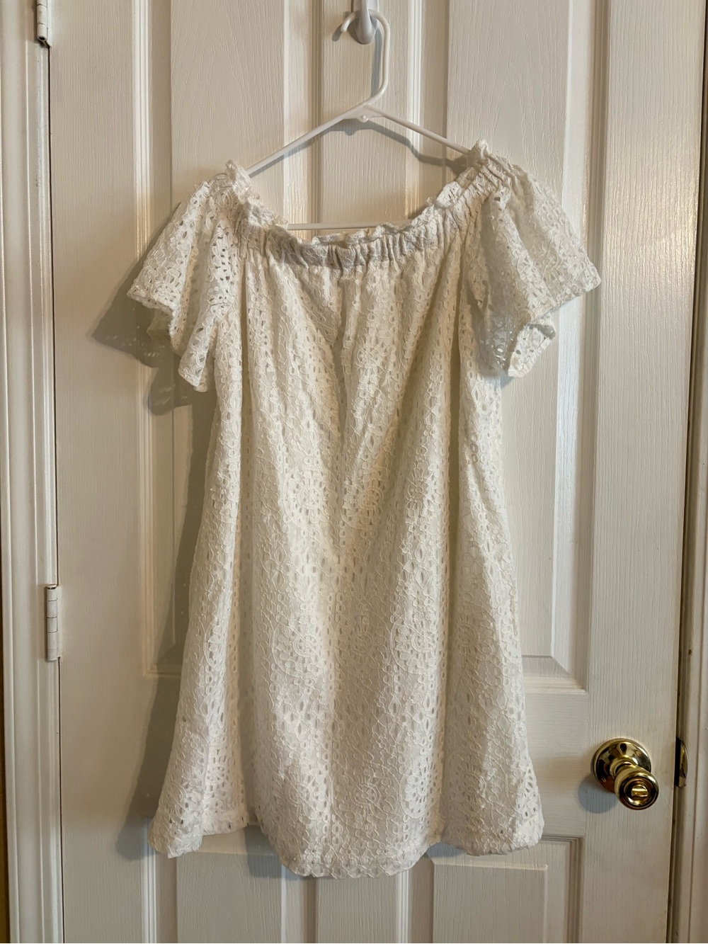 a.n.a White Lace Off-Shoulder Midi Dress